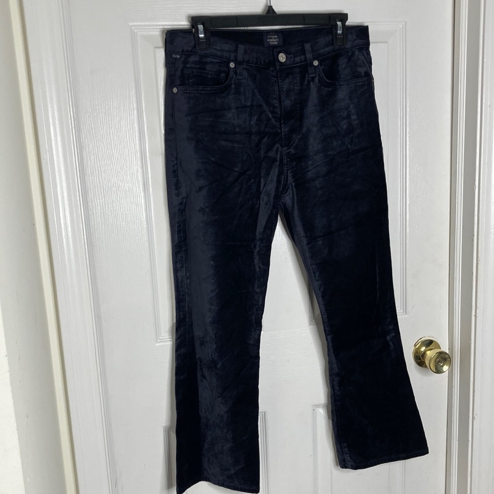 Citizens of Humanity Black Cotton Blend Demy Cropped Flare Size 29